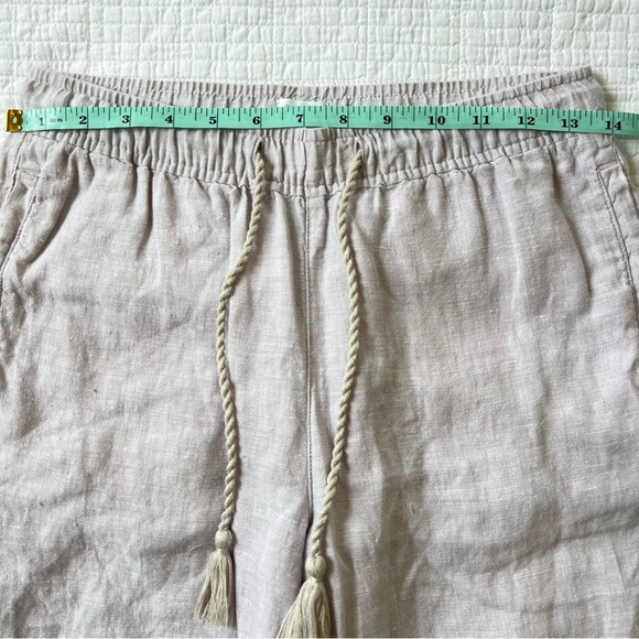 Sigrid Olsen Pull-on Elastic Waist Natural Tan Linen Jogger Pant Size XSmall - Picture 10 of 11
